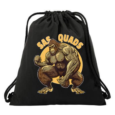 Funny Bigfoot Sas Quads Sasquatch Pun Funny Workout Drawstring Bag