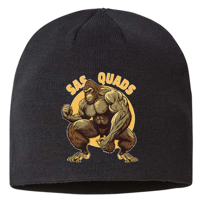 Funny Bigfoot Sas Quads Sasquatch Pun Funny Workout Sustainable Beanie