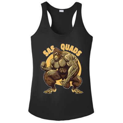 Funny Bigfoot Sas Quads Sasquatch Pun Funny Workout Ladies PosiCharge Competitor Racerback Tank