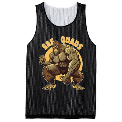 Funny Bigfoot Sas Quads Sasquatch Pun Funny Workout Mesh Reversible Basketball Jersey Tank