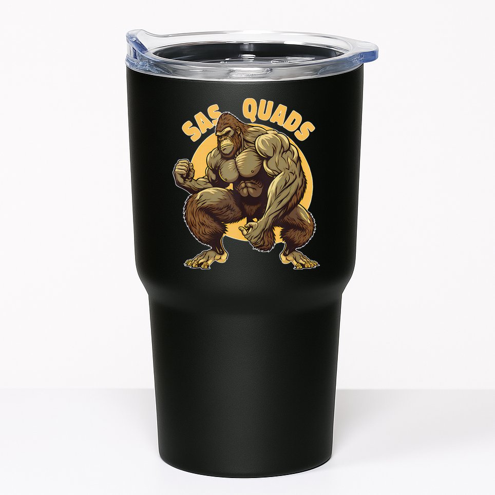 Funny Bigfoot Sas Quads Sasquatch Pun Funny Workout Tumbler