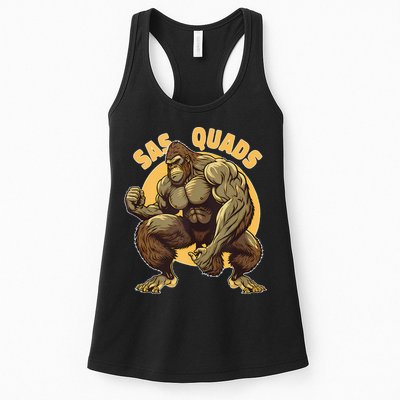 Funny Bigfoot Sas Quads Sasquatch Pun Funny Workout Womens Tank Top