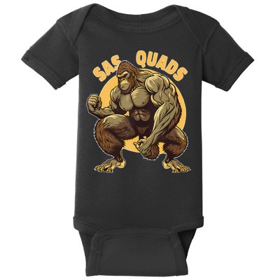 Funny Bigfoot Sas Quads Sasquatch Pun Funny Workout Baby Bodysuit