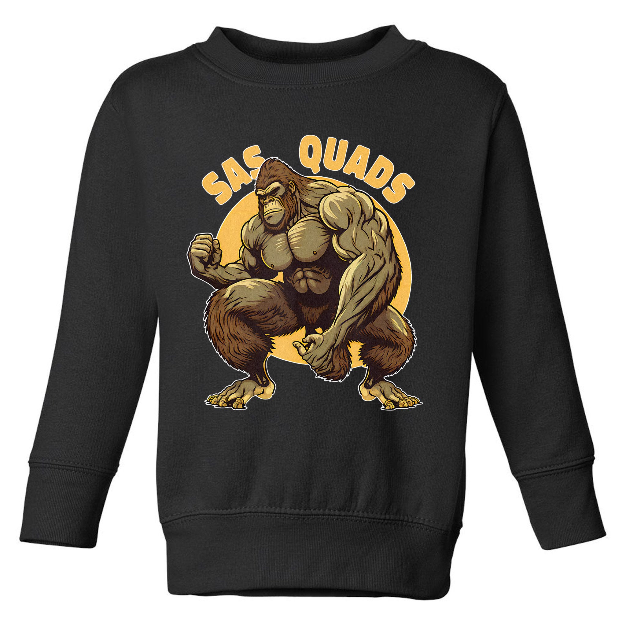 Funny Bigfoot Sas Quads Sasquatch Pun Funny Workout Toddler Sweatshirt