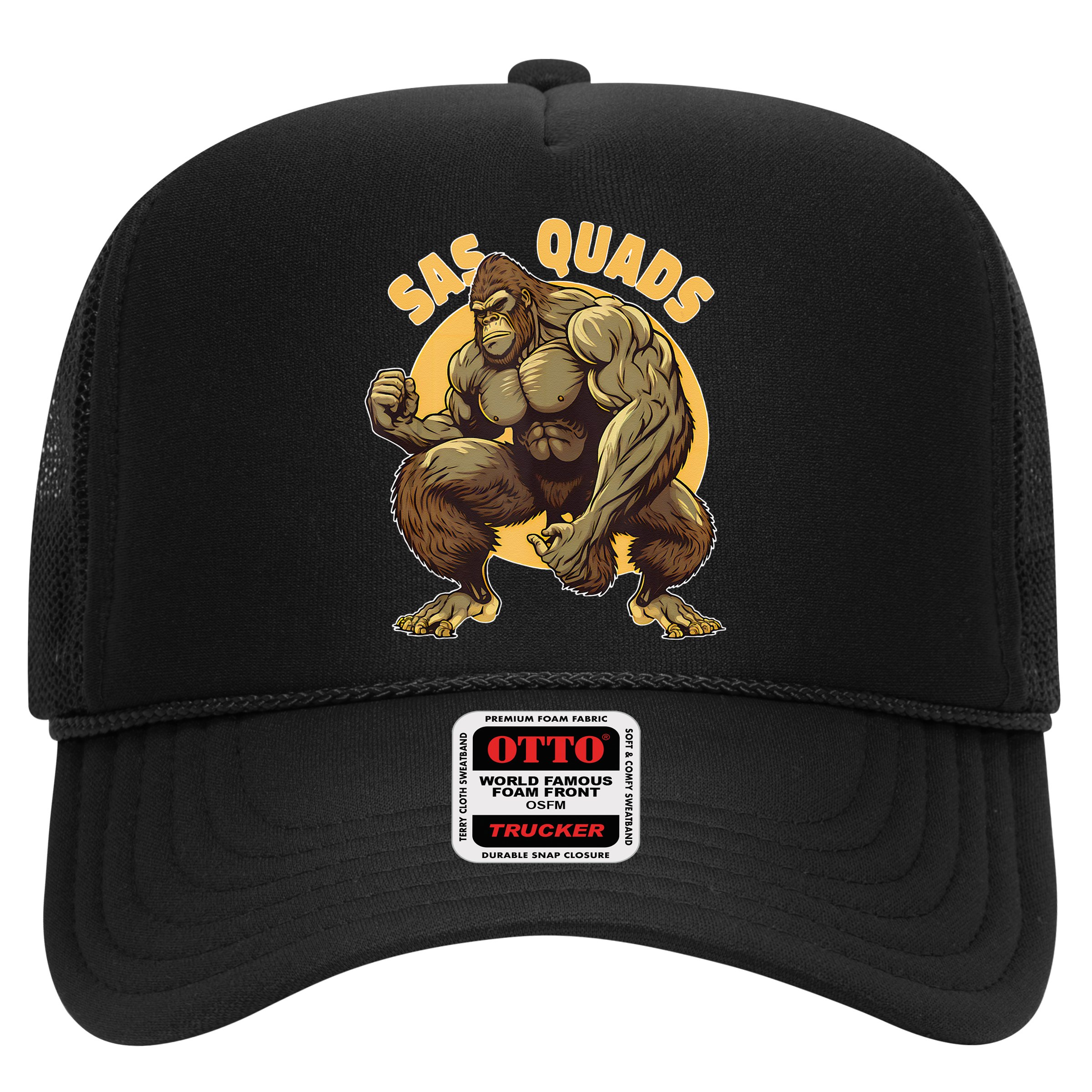 Funny Bigfoot Sas Quads Sasquatch Pun Funny Workout Hat