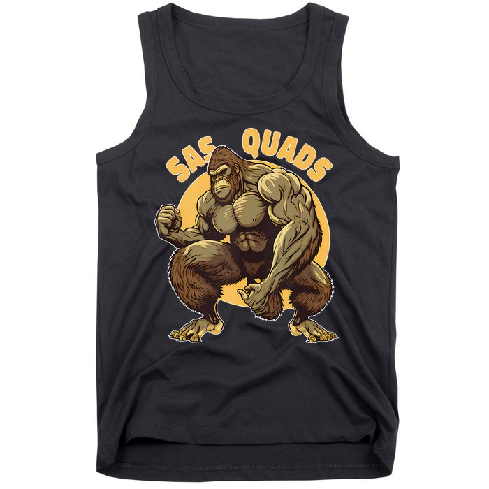 Funny Bigfoot Sas Quads Sasquatch Pun Funny Workout Tank Top