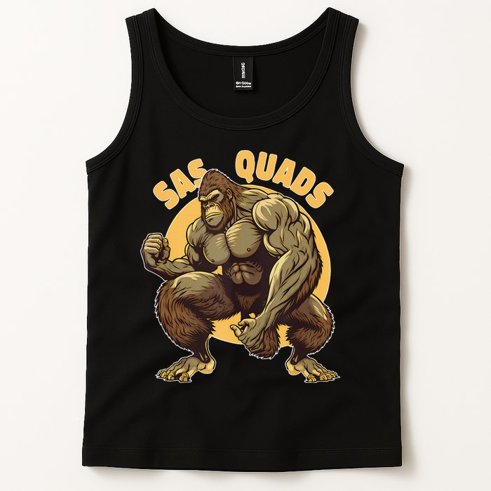 Funny Bigfoot Sas Quads Sasquatch Pun Funny Workout Tank Top