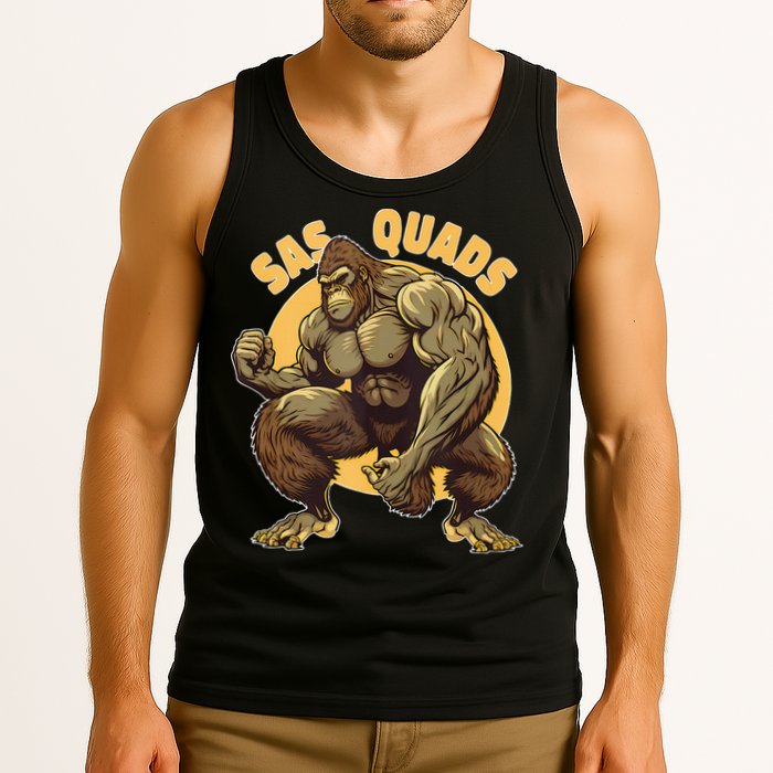 Funny Bigfoot Sas Quads Sasquatch Pun Funny Workout Tank Top