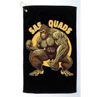 Funny Bigfoot Sas Quads Sasquatch Pun Funny Workout Golf Towel