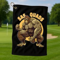 Funny Bigfoot Sas Quads Sasquatch Pun Funny Workout Golf Towel