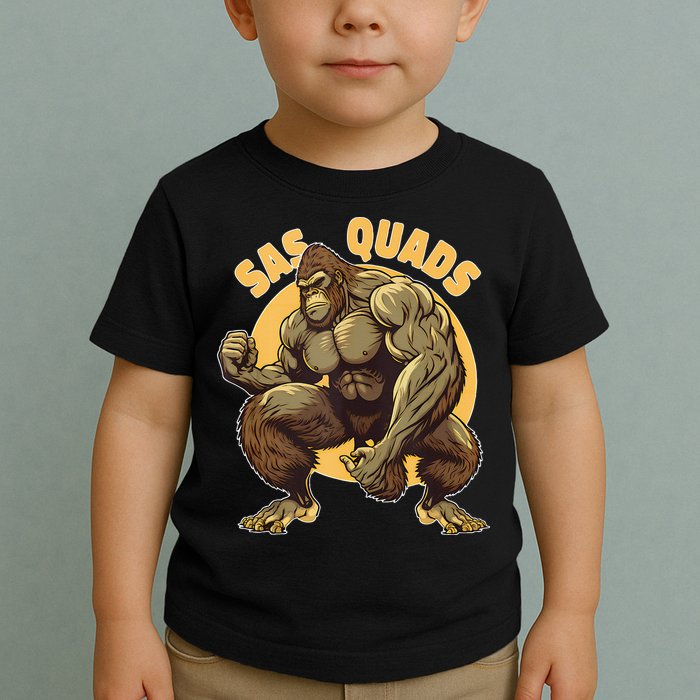 Funny Bigfoot Sas Quads Sasquatch Pun Funny Workout Toddler T-Shirt