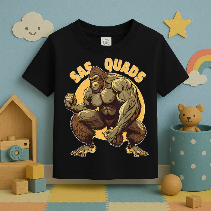 Funny Bigfoot Sas Quads Sasquatch Pun Funny Workout Toddler T-Shirt