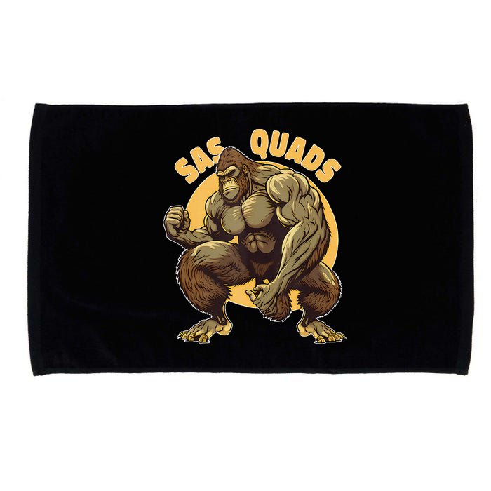 Funny Bigfoot Sas Quads Sasquatch Pun Funny Workout Microfiber Hand Towel