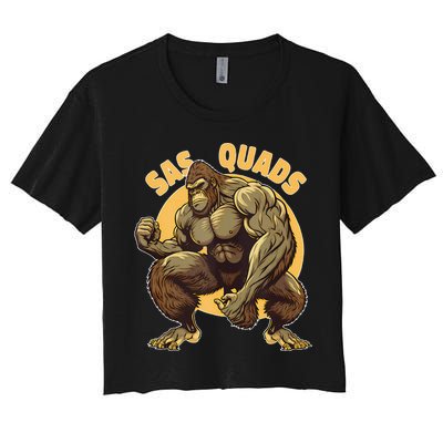 Funny Bigfoot Sas Quads Sasquatch Pun Funny Workout Crop Top
