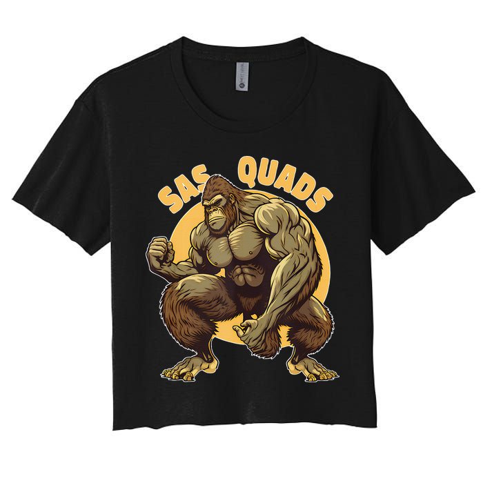 Funny Bigfoot Sas Quads Sasquatch Pun Funny Workout Crop Top