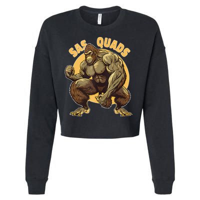 Funny Bigfoot Sas Quads Sasquatch Pun Funny Workout Cropped Pullover Crew