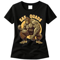 Funny Bigfoot Sas Quads Sasquatch Pun Funny Workout Womens T-Shirt