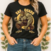 Funny Bigfoot Sas Quads Sasquatch Pun Funny Workout Womens T-Shirt