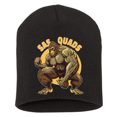 Funny Bigfoot Sas Quads Sasquatch Pun Funny Workout Short Acrylic Beanie