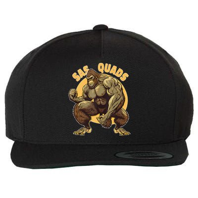Funny Bigfoot Sas Quads Sasquatch Pun Funny Workout Wool Snapback Cap
