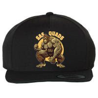 Funny Bigfoot Sas Quads Sasquatch Pun Funny Workout Wool Snapback Cap