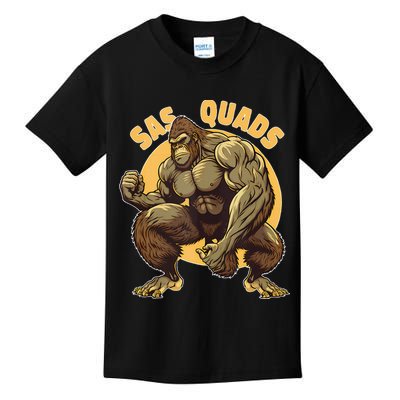 Funny Bigfoot Sas Quads Sasquatch Pun Funny Workout Kids T-Shirt
