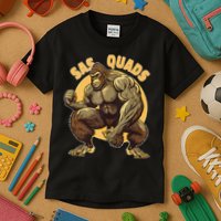 Funny Bigfoot Sas Quads Sasquatch Pun Funny Workout Kids T-Shirt