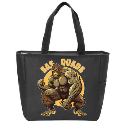 Funny Bigfoot Sas Quads Sasquatch Pun Funny Workout Zip Tote Bag