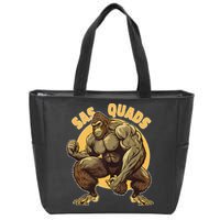 Funny Bigfoot Sas Quads Sasquatch Pun Funny Workout Zip Tote Bag