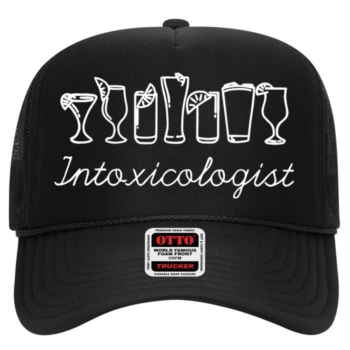 Funny Bartender Shirts For Wo Intoxicologist Bartending High Crown Mesh Back Trucker Hat