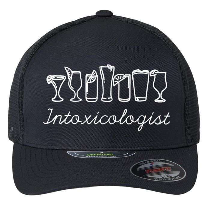 Funny Bartender Shirts For Wo Intoxicologist Bartending Flexfit Unipanel Trucker Cap