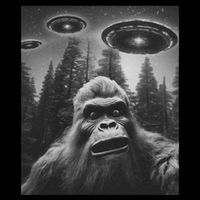 Funny Bigfoot Sasquatch Alien Ufo Impact Tech Backpack