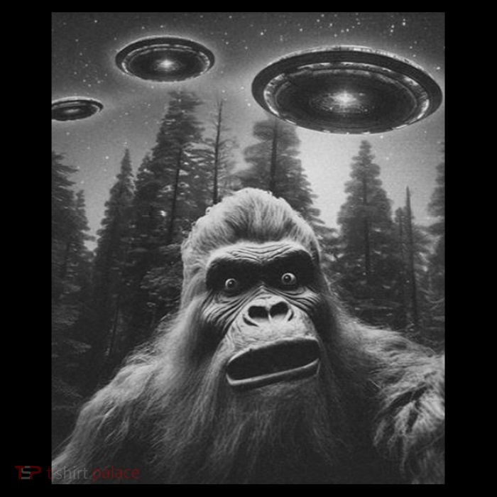 Funny Bigfoot Sasquatch Alien Ufo Drawstring Bag