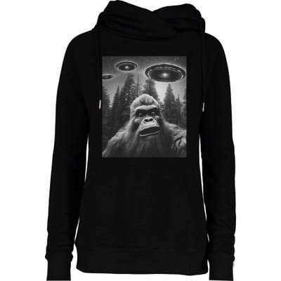 Funny Bigfoot Sasquatch Alien Ufo Womens Funnel Neck Pullover Hood