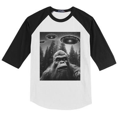 Funny Bigfoot Sasquatch Alien Ufo Kids Colorblock Raglan Jersey