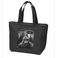 Funny Bigfoot Sasquatch Alien Ufo Zip Tote Bag