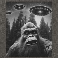 Funny Bigfoot Sasquatch Alien Ufo Cotton Canvas Backpack