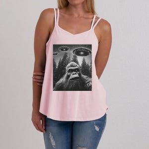 Funny Bigfoot Sasquatch Alien Ufo Women's Strappy Tank