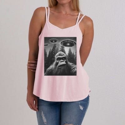 Funny Bigfoot Sasquatch Alien Ufo Women's Strappy Tank