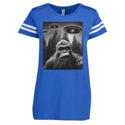 Funny Bigfoot Sasquatch Alien Ufo Enza Ladies Jersey Football T-Shirt