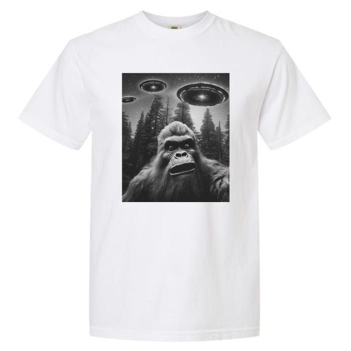 Funny Bigfoot Sasquatch Alien Ufo Garment-Dyed Heavyweight T-Shirt