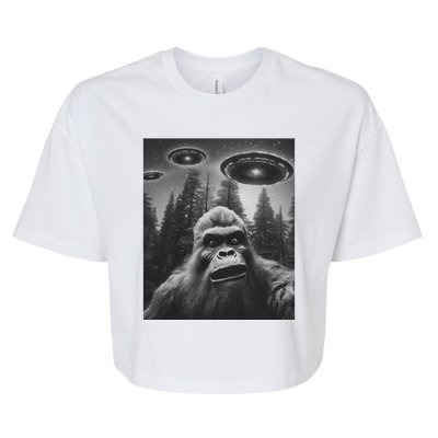 Funny Bigfoot Sasquatch Alien Ufo Bella+Canvas Jersey Crop Tee