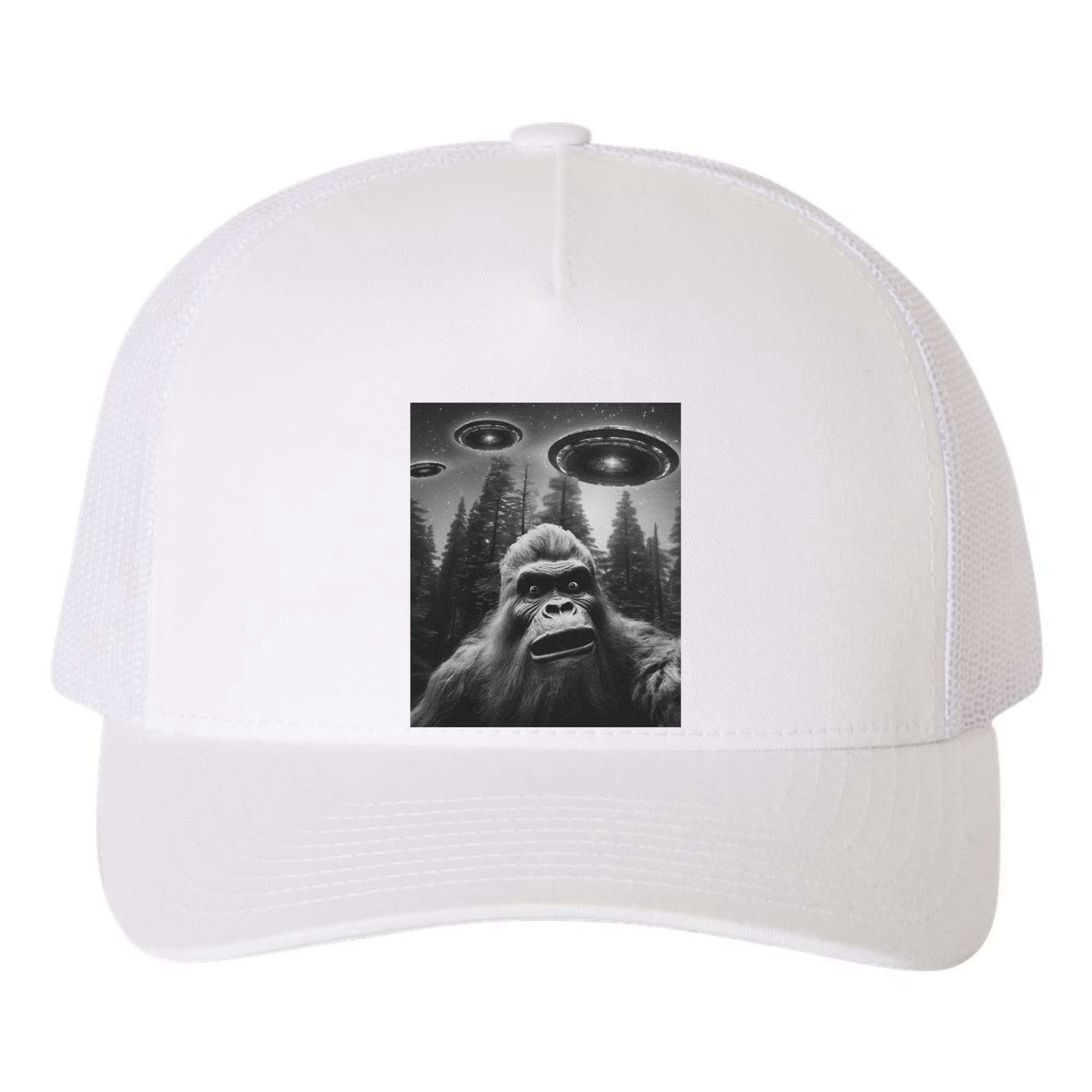 Funny Bigfoot Sasquatch Alien Ufo Yupoong Adult 5-Panel Trucker Hat
