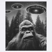 Funny Bigfoot Sasquatch Alien Ufo Tall T-Shirt