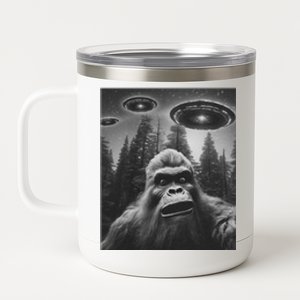 Funny Bigfoot Sasquatch Alien Ufo 12 oz Stainless Steel Tumbler Cup