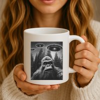 Funny Bigfoot Sasquatch Alien Ufo Mug
