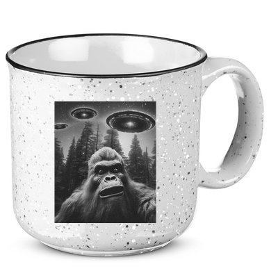 Funny Bigfoot Sasquatch Alien Ufo 15oz Campfire Ceramic Mug
