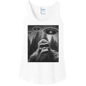 Funny Bigfoot Sasquatch Alien Ufo Ladies Essential Tank