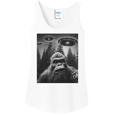 Funny Bigfoot Sasquatch Alien Ufo Ladies Essential Tank