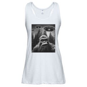 Funny Bigfoot Sasquatch Alien Ufo Ladies Essential Flowy Tank